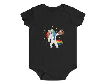 Unicorn baseball Player - Infant Rip Snap Tee