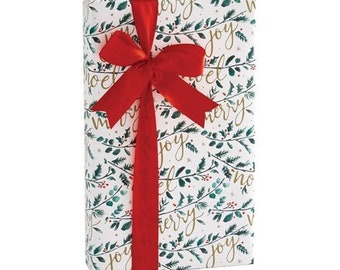 Tidings of Joy Christmas Holiday Gift Wrapping Paper / Regalos de Santa / Regalos de Navidad / Papel de regalo festivo