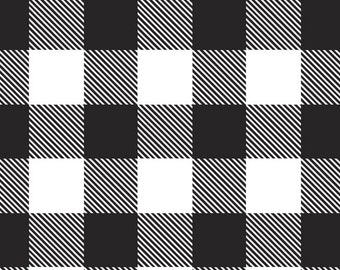 Buffalo Check Black & White Gift Wrapping Paper with Matte Finish