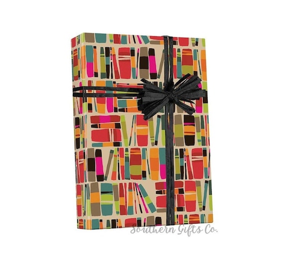 Library Books Kraft Matte Gift Wrapping Paper | Gift Wrap | Teacher Gifts | School Books | Librarian Gifts | Teacher Appreciation