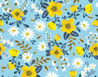 Daisies & Bumble Bee Glossy Gift Wrap Paper | Gender Reveal | Wrapping Paper | Baby Shower Gifts | Spring Gift Wrap