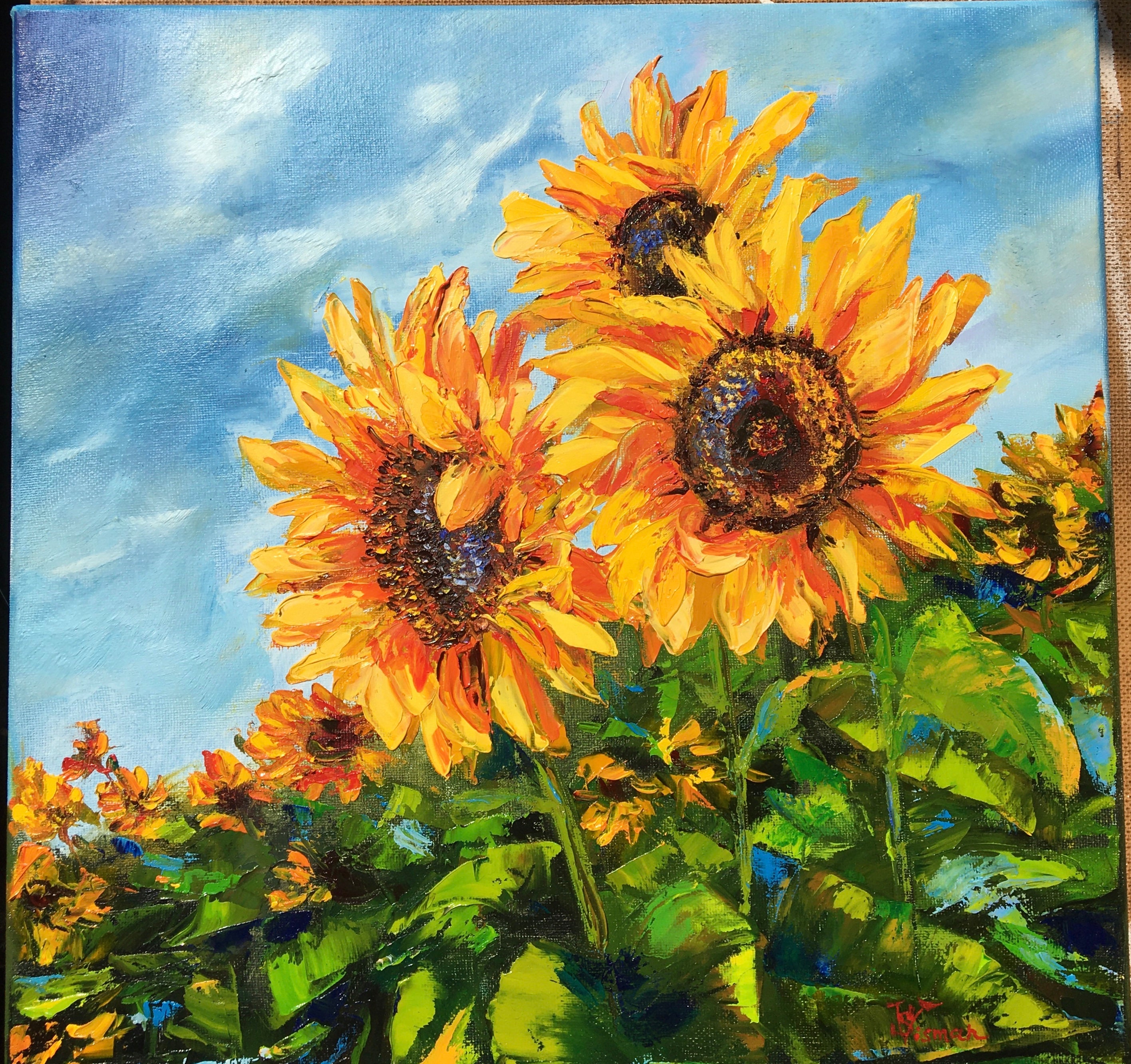 Sunflowers Custom Oil Painting on Stretched Canvas - Etsy