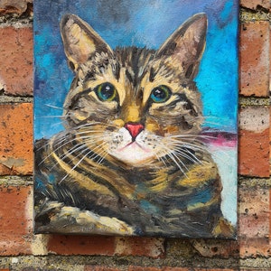 Original Cat Oil Painting: Hand-Painted Animal Portrait Art, decoration , animals