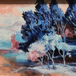 Nature in different colours, original custom oil painting on canvas board 25cmx30cm unframed ,landscape,