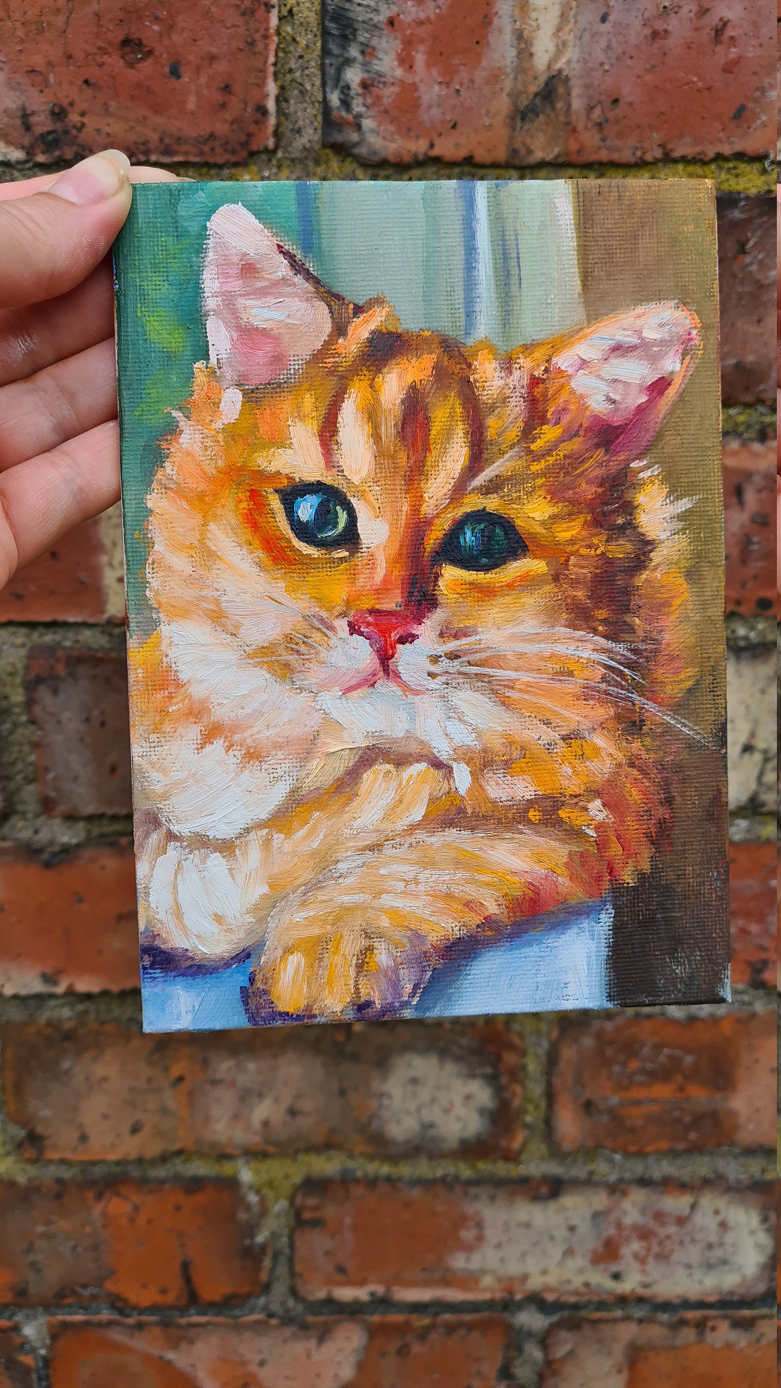 Ginger Cat Oil Painting original Art Ginger Pet Artwork Etsy