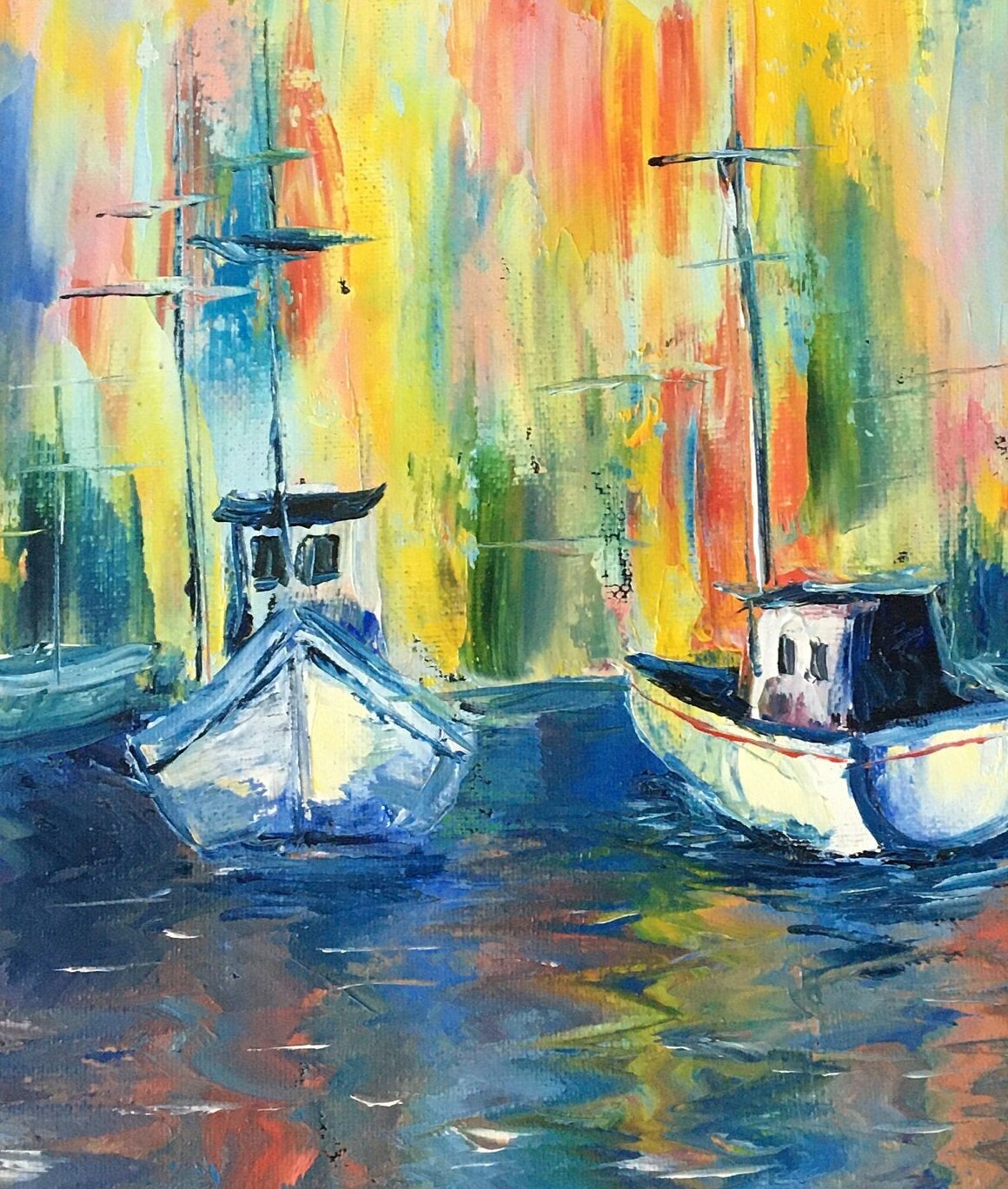 Abstraktes Strand-Leinwandbild – Fertig Zum Aufhängen, 28x28 Cm, Wasserfest & Lichtecht