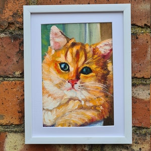 S.Lee マークによるサイト 8 インチ 猫の油絵 ペットのポート