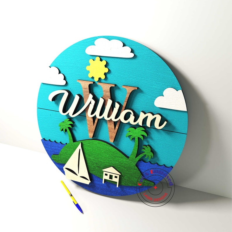 Download Child's name layered sign SVG files for cnc laser | Etsy