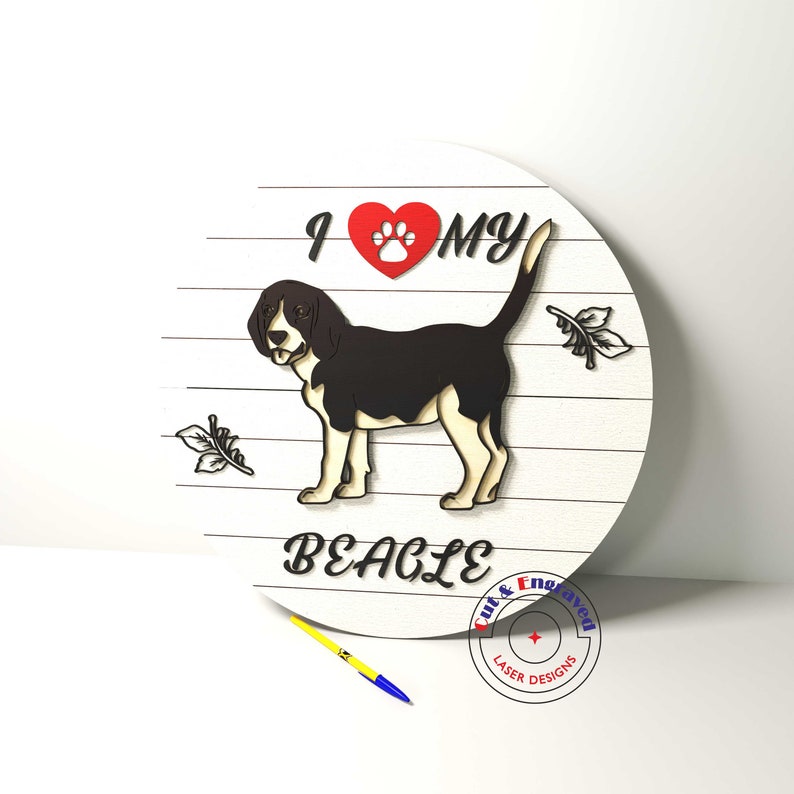 Download Beagle dog layered sign SVG files for cnc laser cutter | Etsy