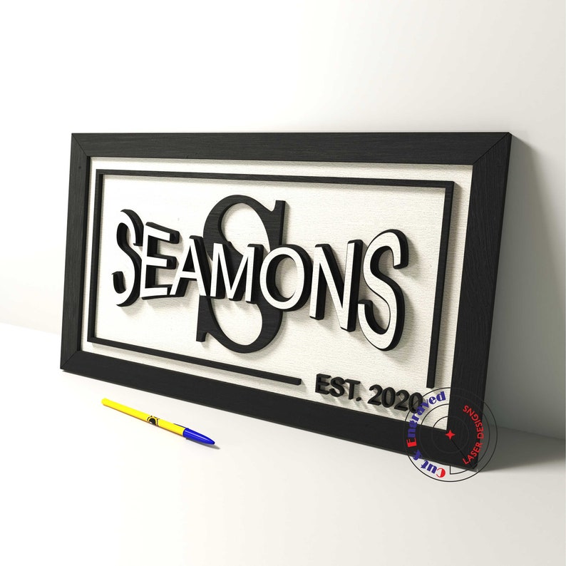 Download Custom order Family name layered sign SVG files for cnc | Etsy