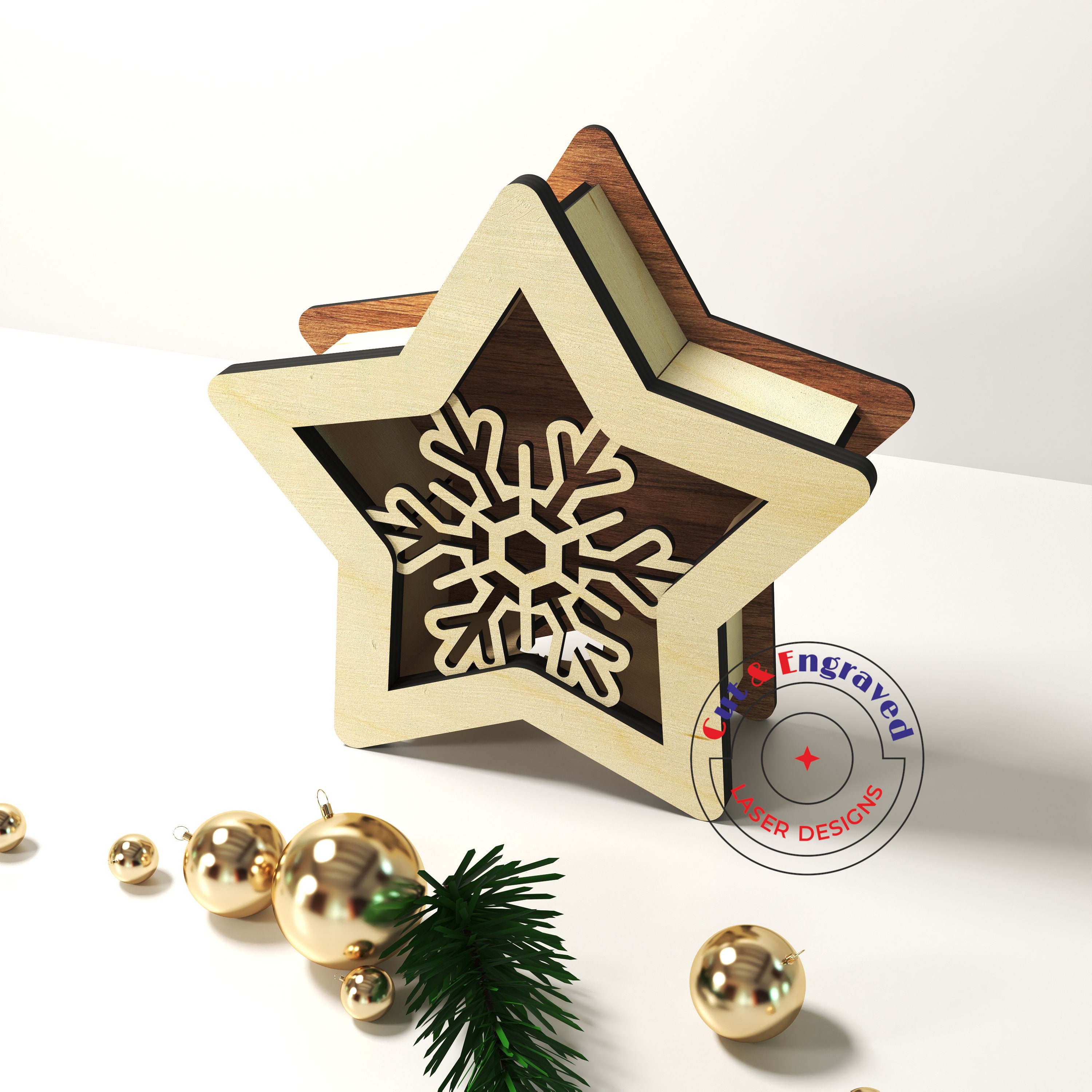 Download 3 styles of Christmas light box svg and dxf vector files ...