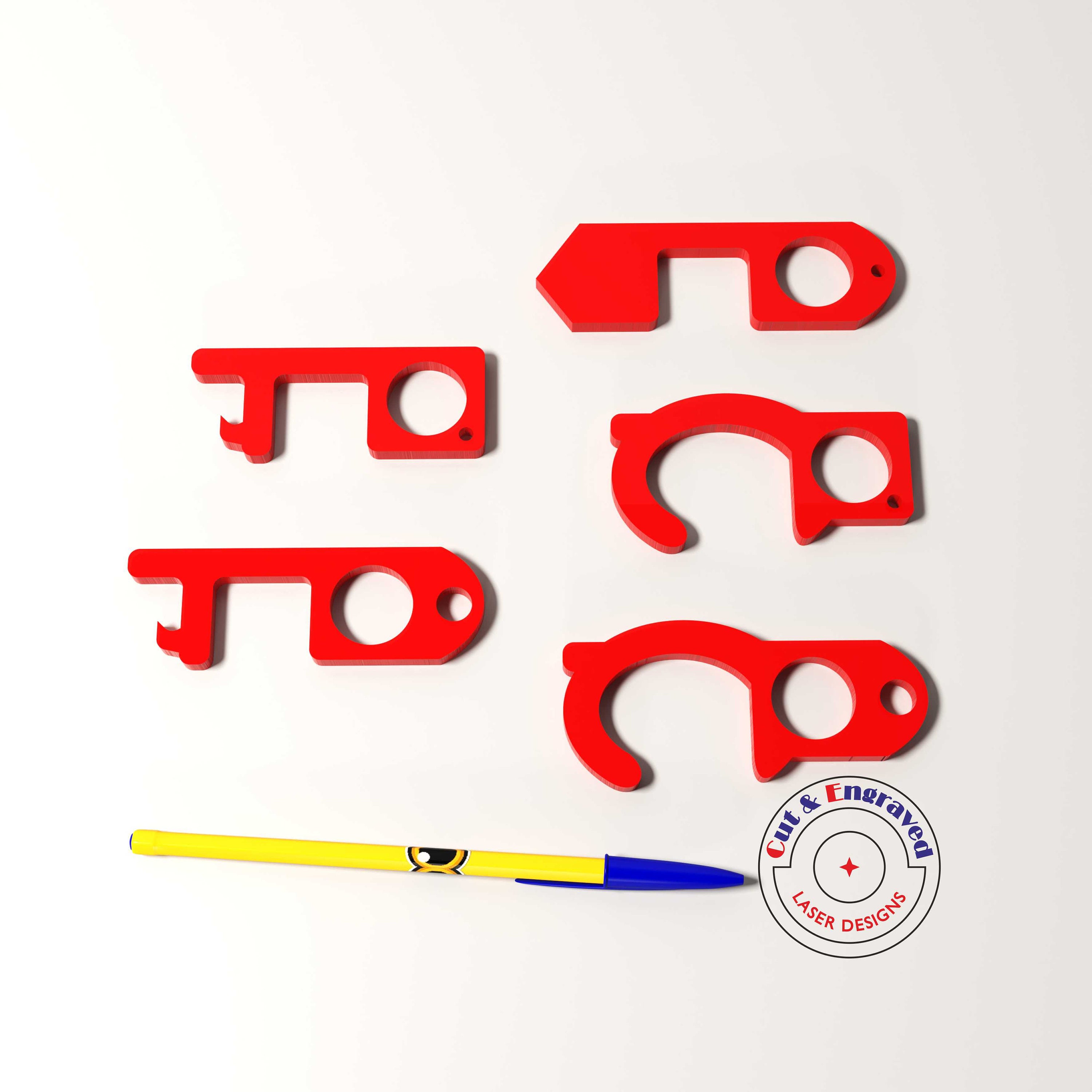 Download Touch Free Door Opener Svg Files Glowforge Laser Cut Dxf Etsy