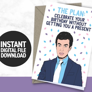 The Plan/Nathan For You – Nathan Fielder – Biglietto di compleanno divertente – Biglietto d'auguri divertente