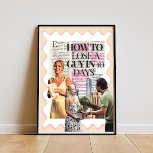 Estética Cómo perder a un chico en 10 días Póster de la película, Póster de la película con impresión de arte mural, Póster de regalo de Rom Com, Descarga digital de impresión de arte