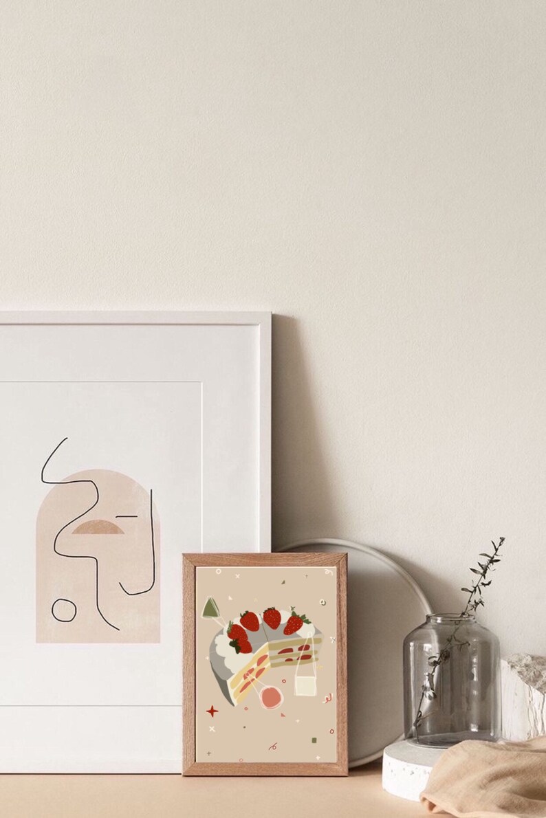 Kawaii print aesthetic room decor brown aestheticbeige