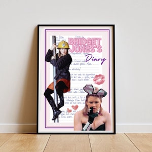 Aesthetic Bridget Jones Movie Poster, Wall Art Print Film Poster, Rom Com Gift Poster, Art Print Digital Download