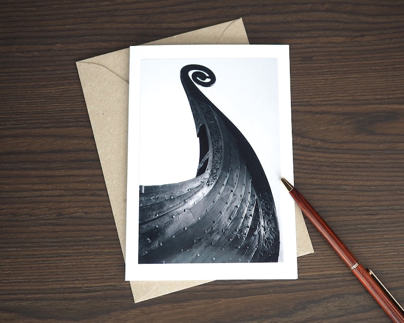 Viking Ship Birthday Card for Him Nordic Art Print on image 0