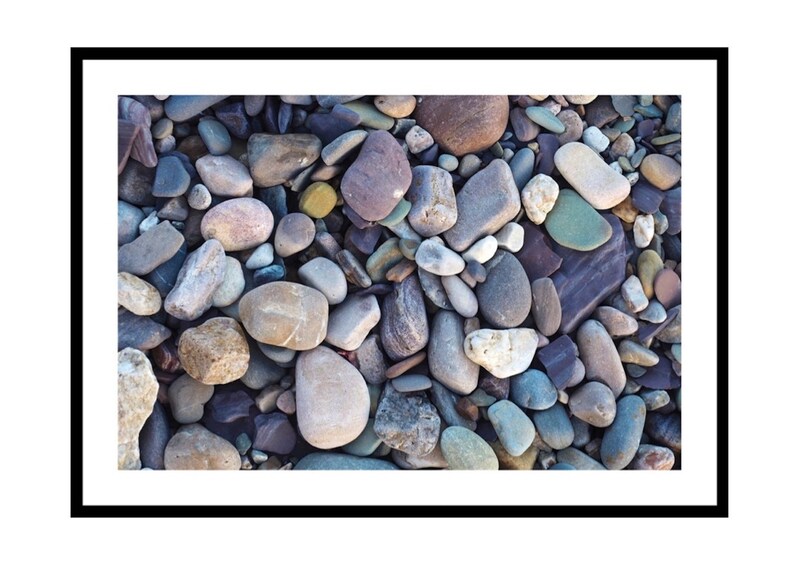 Beach Pebbles Picture Stones Print Large Coastal Wall Art image 0