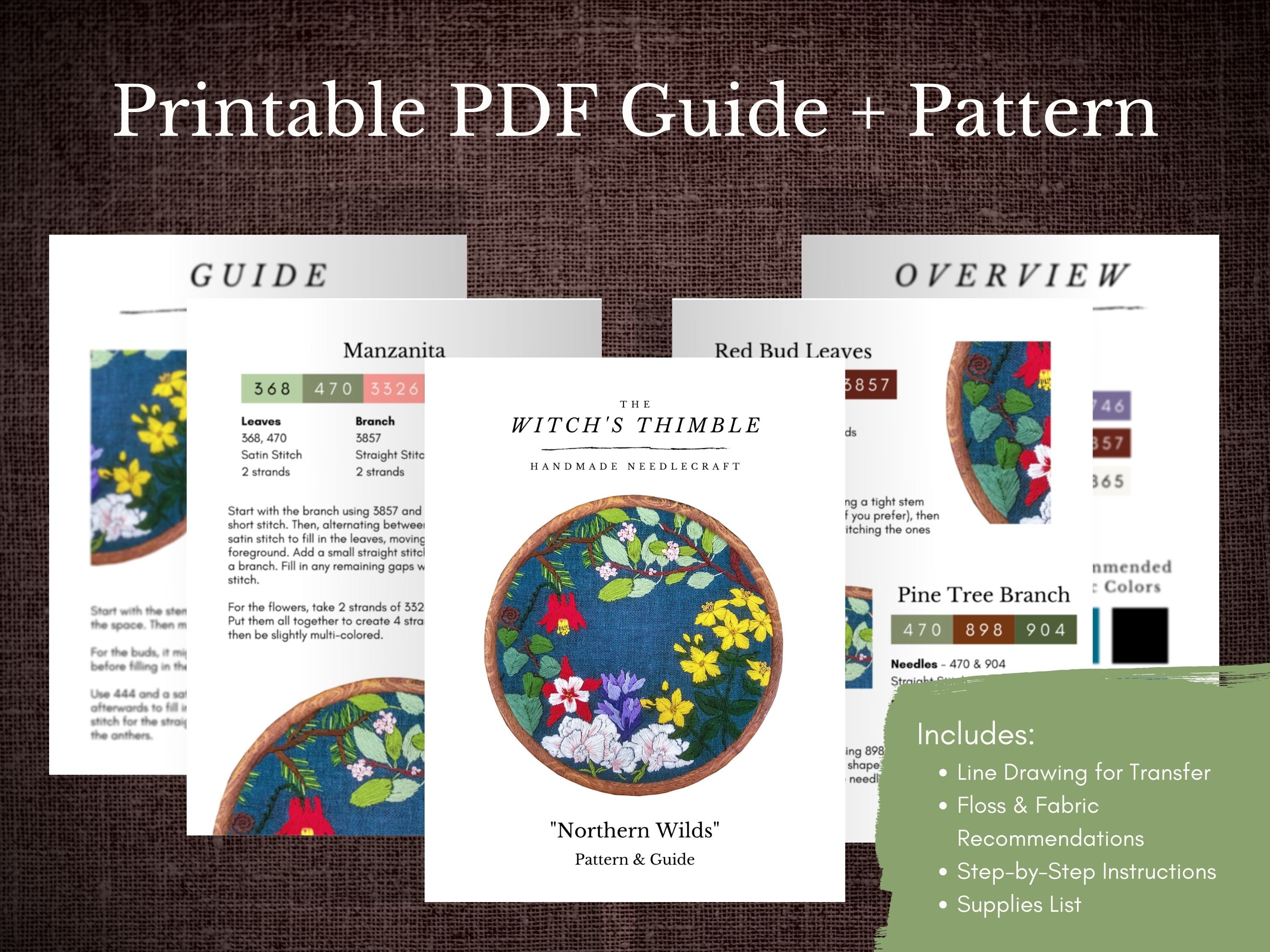 Wildebloom Pattern Program Wildflower Embroidery Pattern - Digital Download PDF - Embroidery Guide ...