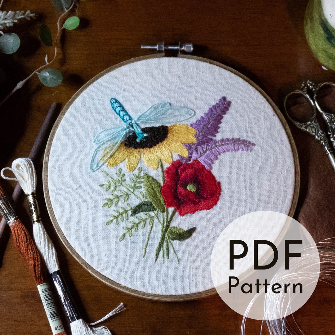 Spring Floral Hand Embroidery Pattern - Digital Download PDF ...