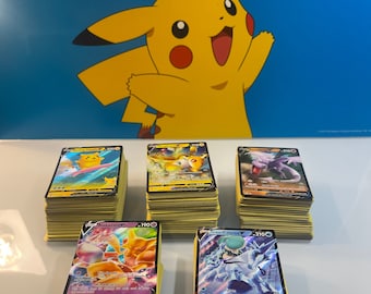 Huge Pokemon Card Lot (200+ Cards) Guaranteed 2 Ultra Rare V!!