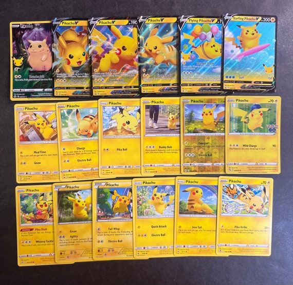 Apelar a ser atractivo Comida enaguas Colección de cartas Pokemon Pikachu 18 cartas diferentes - Etsy México