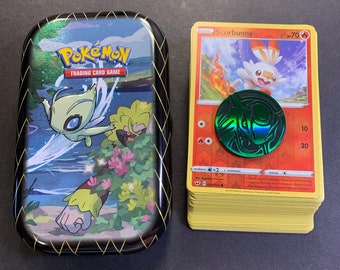 公式ポケモンカード 50 枚と缶とコイン