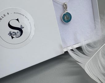 Ashes necklace, 925 Silver 10mm  pendant, memorial jewellery, keepsake pendant.