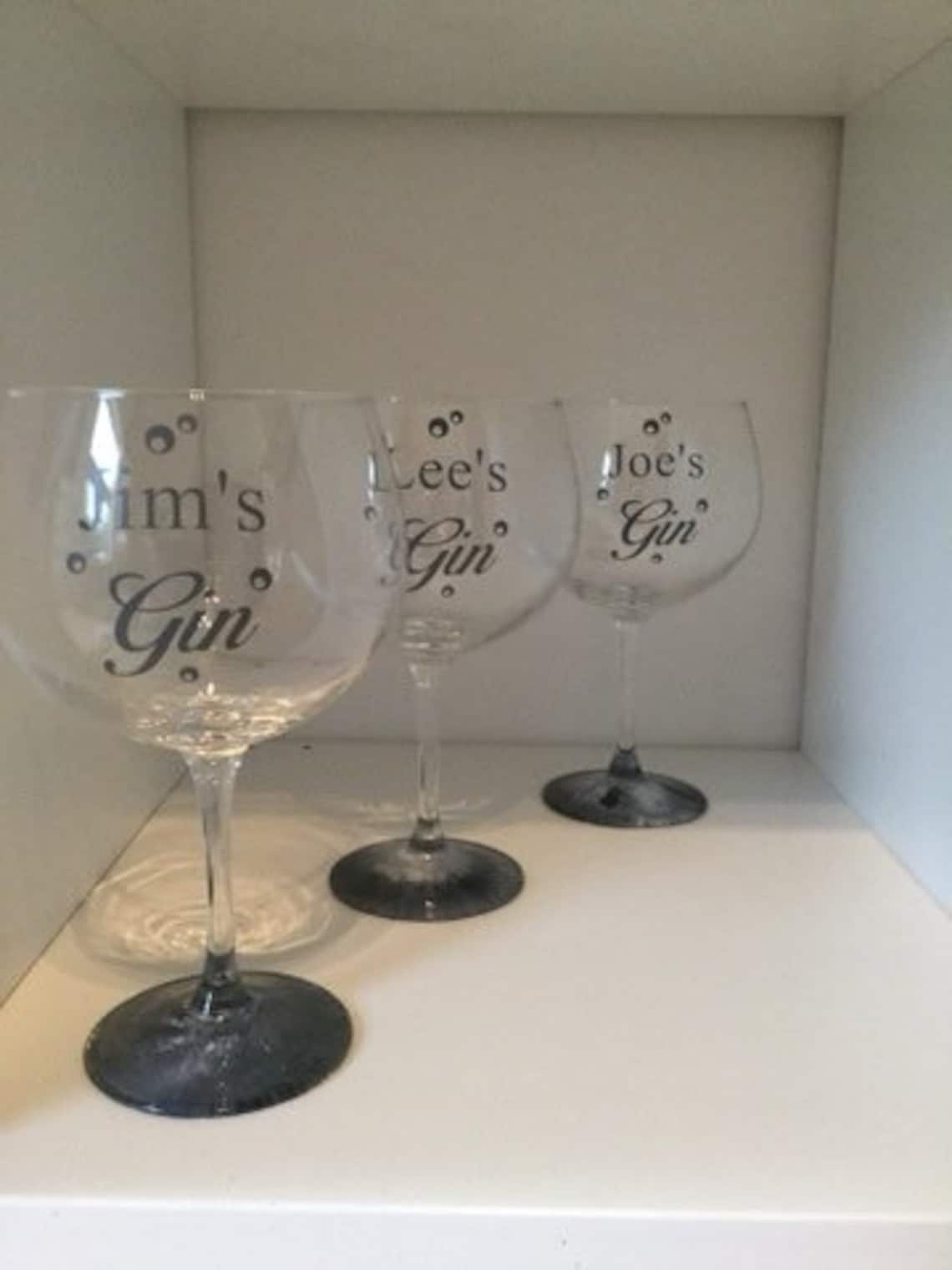 Personalised gin glasses Gin Glasses 18th 21st 30th 60th Etsy