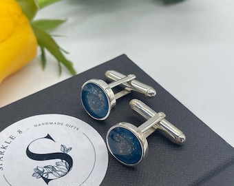 Sterling Silver Memorial Cufflinks: Keepsake Ashes Jewellery