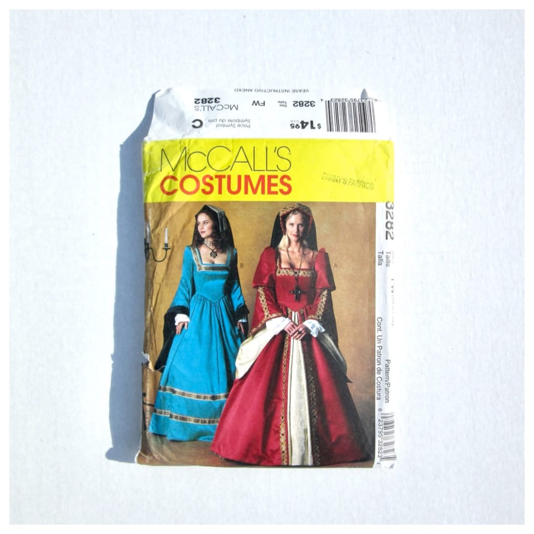 Mccall's Costumes Sewing Pattern 3282 / Tudor Gown / Adult Sizes 18-20 ...