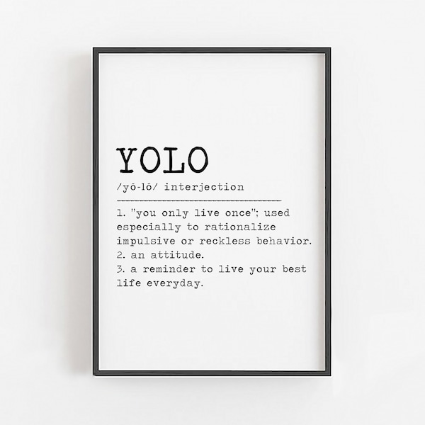 Yolo Poster - Etsy