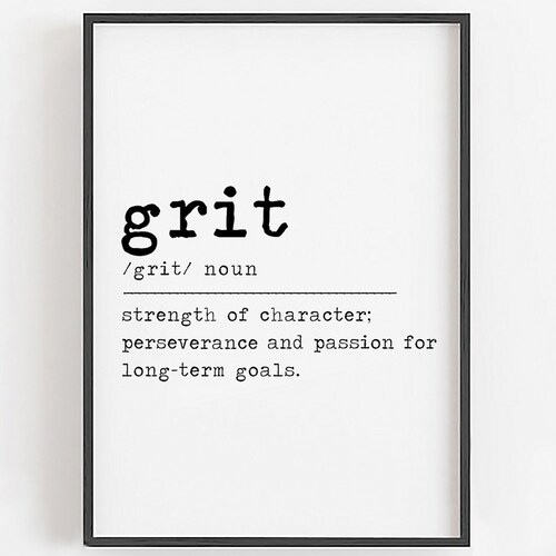 Grit Definition Motivational Wall Decor for Office Etsy
