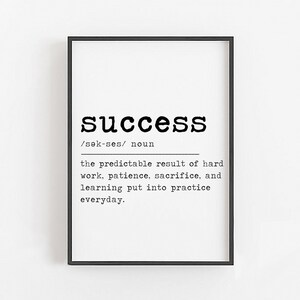 Success Definition • Motivational Wall Decor for Office • Inspirational Wall Art for Office • Wall Motivational Quotes • Entrepreneur Gifts