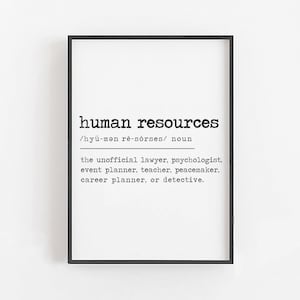 Human Resources Definition • Human Resources Gifts, HR Gifts, Human Resources Office Decor, Human Resources Funny HR Gifts, Funny Definition