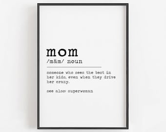 Mom Definition Print Mother Definition Mom Gift From - Etsy Mom Definition Print Mother Definition Mom Gift From - Etsy
