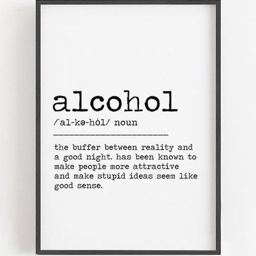 Alcohol Definition Funny Kitchen Sign Printable Wall Art - Etsy Alcohol Definition Funny Kitchen Sign Printable Wall Art - Etsy