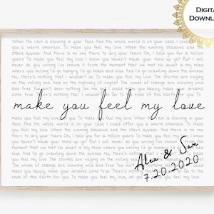 Custom Song Lyrics Wall Art · Custom Valentine's Day Gift for Him · Printable Song Lyrics Art · Wedding Song Lyrics · Wedding Gift Sign ·