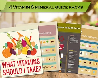 Vitamin Guides, Mineral guides, Vitamin Minerals, Vitamin Cheat Sheets, Natürliche Vitamine, Druck-Ernährungs-Guide, PDF Instant Download