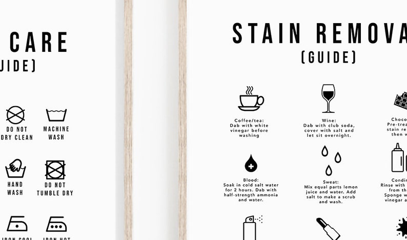 Laundry Guide 2 Print Set • Laundry Guide Sign • Printable Laundry Room ...