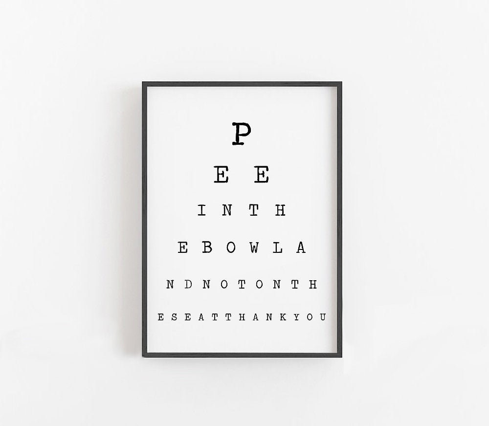 Eye Chart Poster, Eye Test Wall Chart, Eye Chart Print, Eye Chart Test
