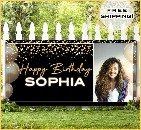 Customized outlet birthday banner