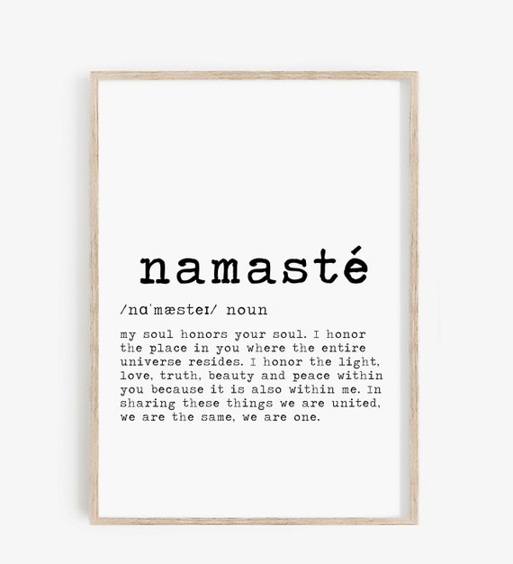 Namaste Definition Print Namaste Sign Namaste Printable 