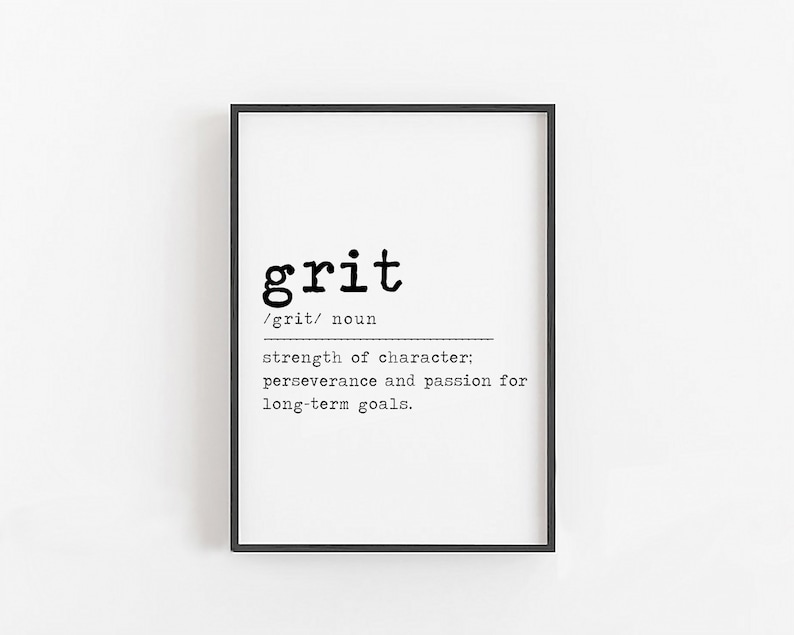 Grit Definition Motivational Wall Decor for Office Etsy