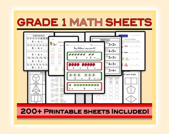 Feuilles d'exercices de mathématiques pour la 1re année (plus de 200 feuilles) · Feuilles d'exercices de mathématiques pour la 1re année