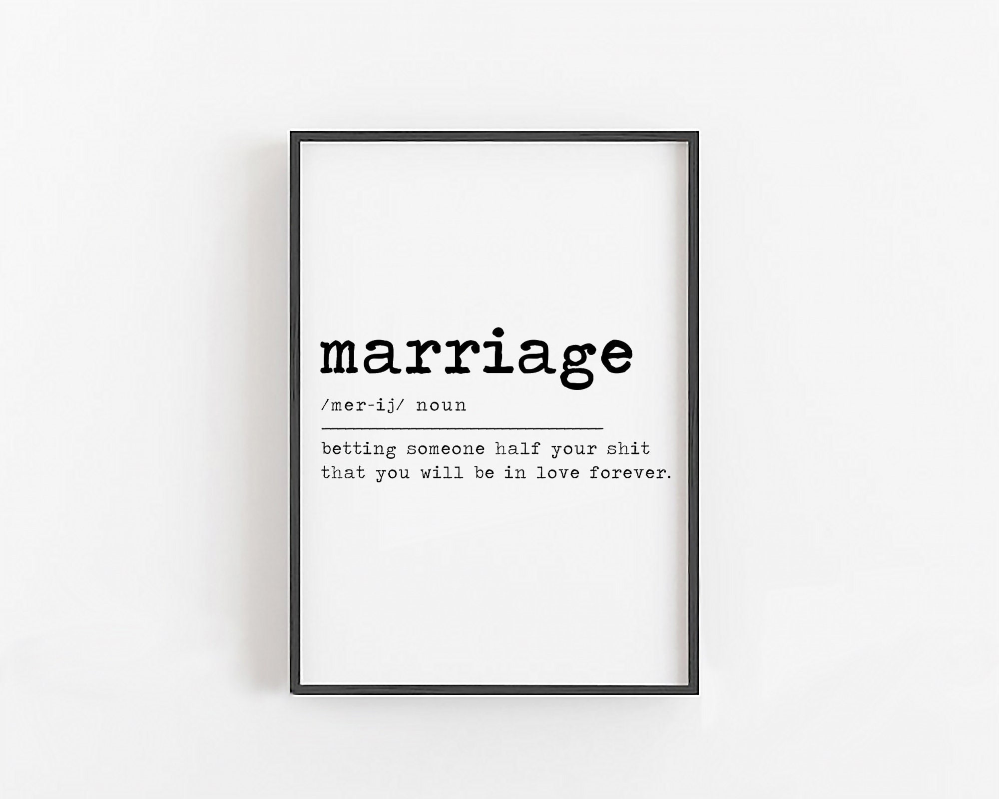 Marriage Definition Sign Marriage Gifts Marriage Signs Etsy UK