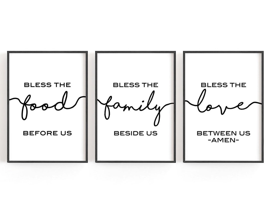 Bless the Food Before Us Sign Printable Kitchen Wall Art Kitchen Decor ...