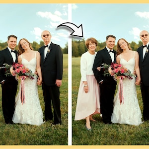 Add a Person to a Photo, A Deceased Loved One to a Wedding, Combine Different Pics, Merge People in Picture, Memorial Gift, Photoshop Family