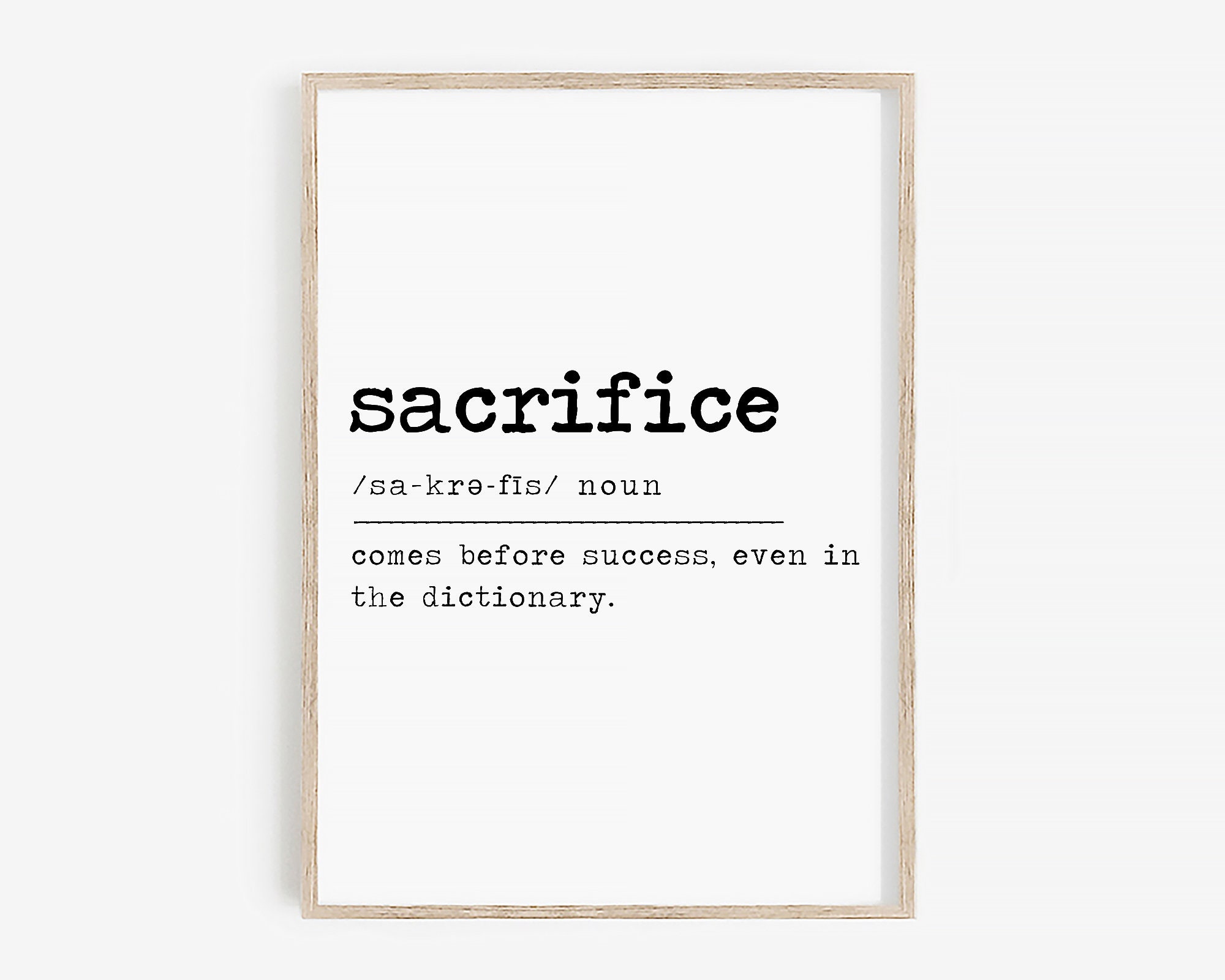 Sacrifice Definition Print Home Office Printable 