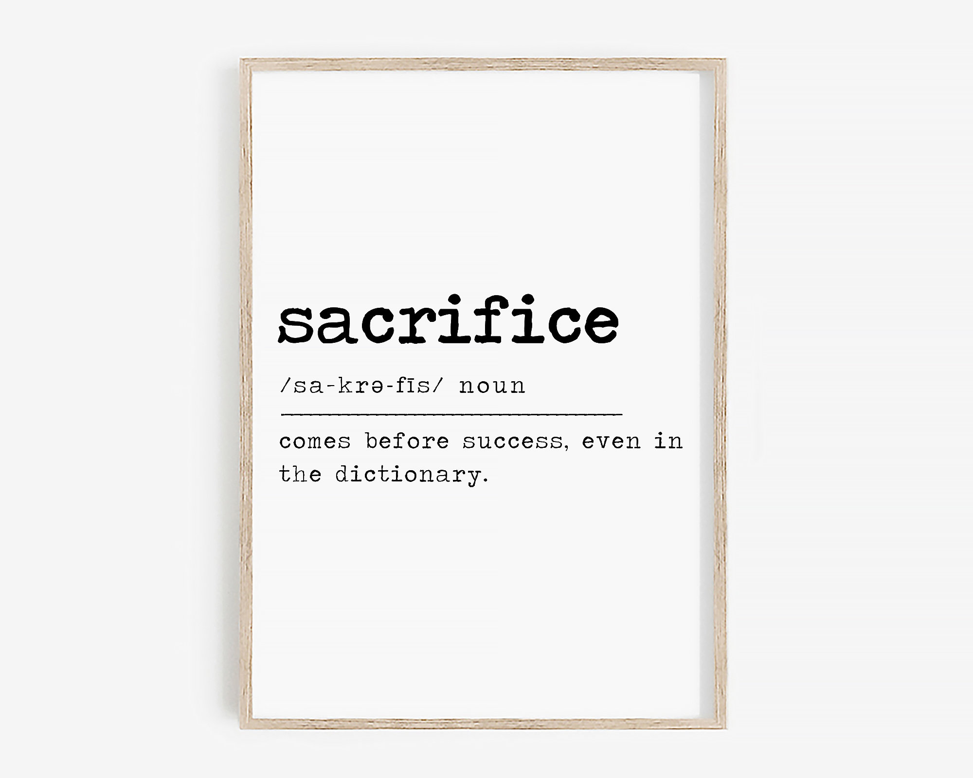 Sacrifice Definition Print Home Office Printable 